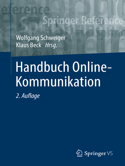 Title details for Handbuch Online-Kommunikation by Wolfgang Schweiger - Available